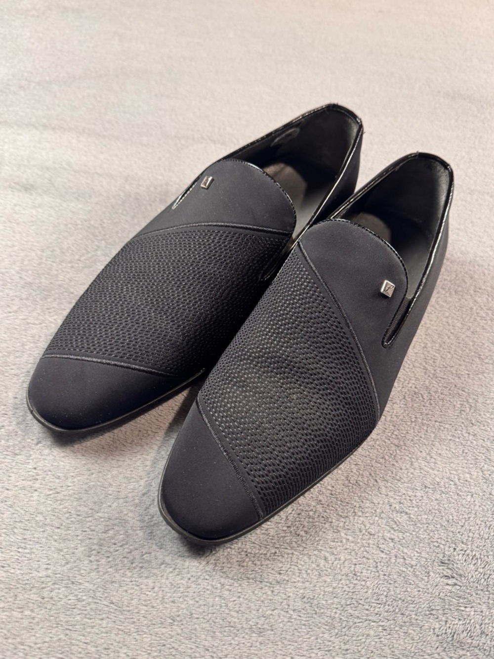 Fosco Men's Black Slip-On Dress Loafers- Made in Turkey